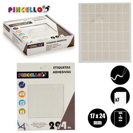 etiketten zelfklevend 17x24 mm papier wit 294 stuks