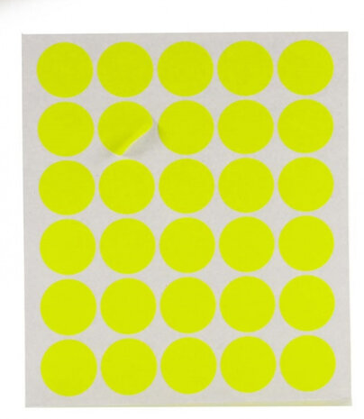 etiketten zelfklevend rond 25 mm papier geel 294 stuks