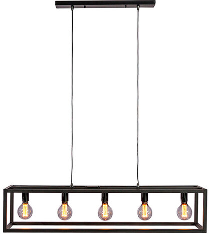 hanglamp Jazz E27 40W&nbsp;120 x 25 cm staal zwart