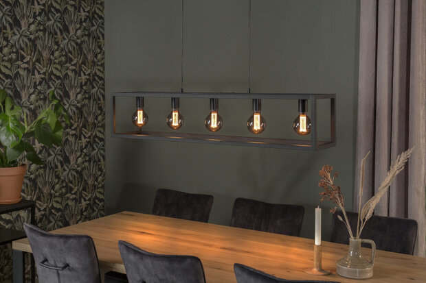 hanglamp Jazz E27 40W&nbsp;120 x 25 cm staal zwart