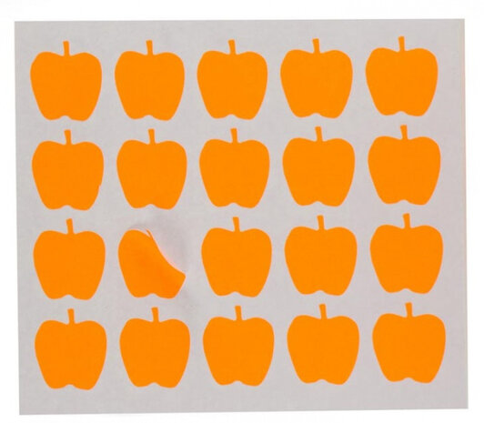 etiketten appel 22 x 49 mm papier oranje 100 stuks