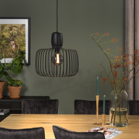 hanglamp Oslo E27 40W 45 x 160 cm staal zwart