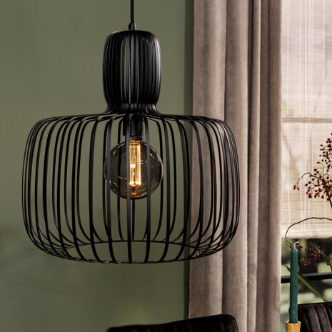 hanglamp Oslo E27 40W 45 x 160 cm staal zwart