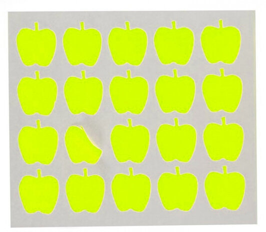 etiketten appel 22 x 49 mm papier geel 100 stuks