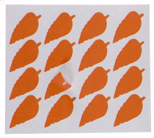 etiketten blaadje 22 x 49 mm papier oranje 80 stuks