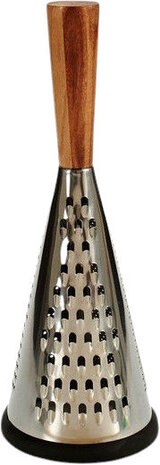 rasp 13 x 34,5 cm RVS/hout zilver/bruin