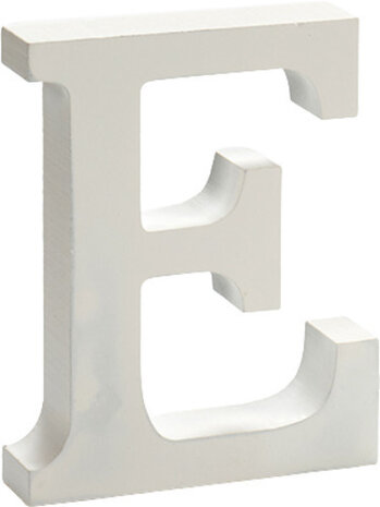 decoratieletter E 2 x 11 cm hout wit