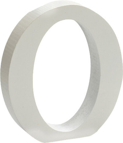 decoratieletter O 2 x 11 cm hout wit