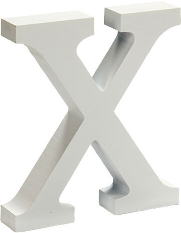 decoratieletter X 2 x 11 cm hout wit