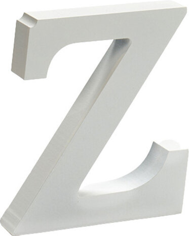 decoratieletter Z 2 x 11 cm hout wit