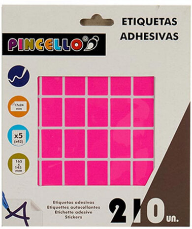 zelfklevende etiketten 17 x 24 mm papier roze