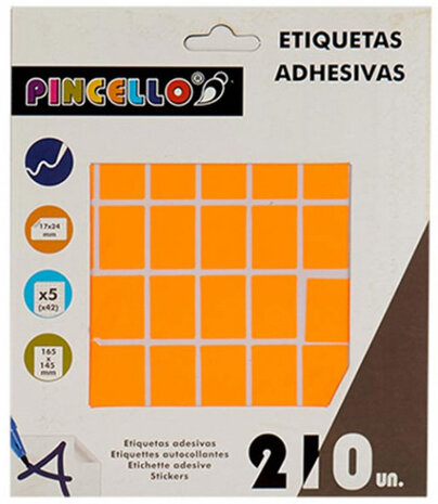 zelfklevende etiketten 17 x 24 mm papier oranje