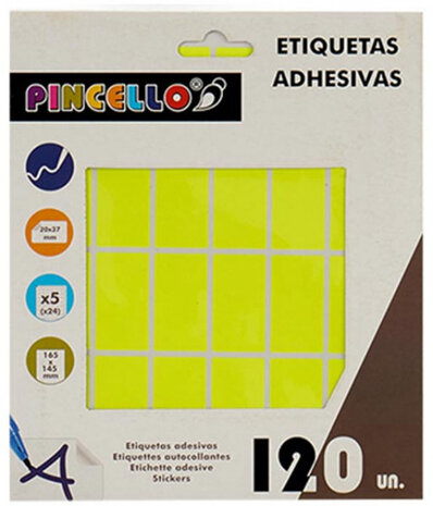 zelfklevende etiketten 20 x 37 mm papier geel