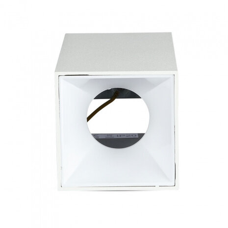 plafondspot VT-882 GU10 35W IP20 vierkant 14 x 7,4 cm wit