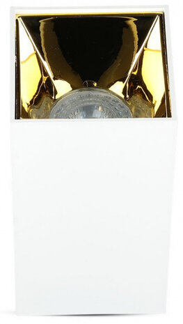 plafondspot VT-882 GU10 35W vierkant 14 cm wit/goud