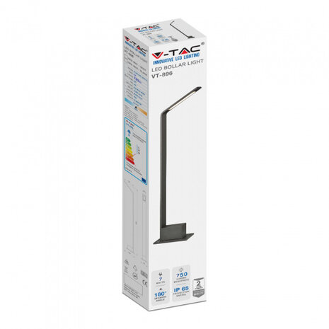 padverlichting VT-896 7W 4000K 750lm 80,5 cm alu zwart