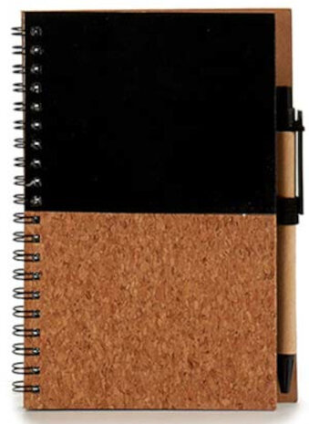 notitieboek 12,5 x 18 cm hout zwart 140 pagina&#039;s