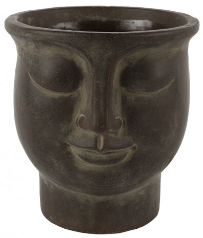 bloempot Ming 21 x 20 cm aardewerk bruin
