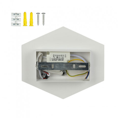 wandlamp VT-803 IP20 3W 3000K 300 lm 22 x 8 cm staal wit