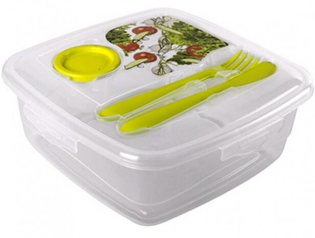 vershoudbak 1,8 liter transparant/lime 4-delig