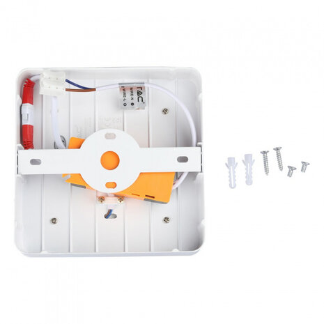 plafondlamp VT-809 8W 6400K 800 lm 14,2 cm aluminium wit
