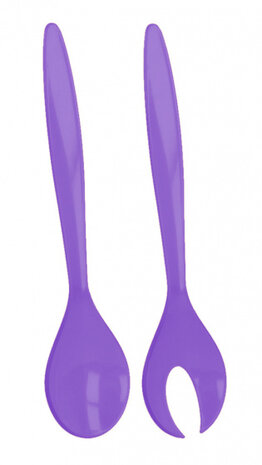 saladebestek 30 cm acryl paars 2-delig