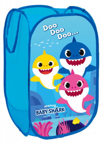 opbergmand Baby Shark 36 x 36 x 58 cm blauw