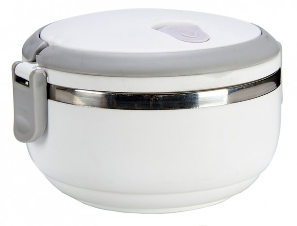 lunchbbox 700 ml 16,5 x 15 cm polypropyleen/RVS wit