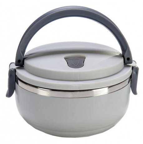 lunchbox 700 ml polypropyleen/RVS lichtgrijs