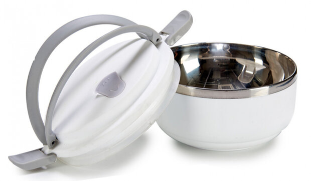 lunchbox 700 ml polypropyleen/RVS lichtgrijs