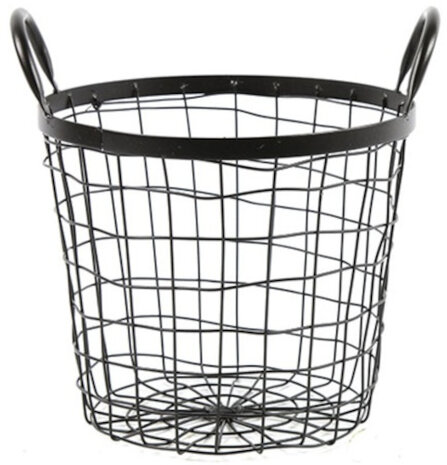 opbergmand 28 x 25 cm staal/nikkel zwart