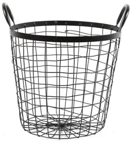 opbergmand 33 x 29 cm staal/nikkel zwart