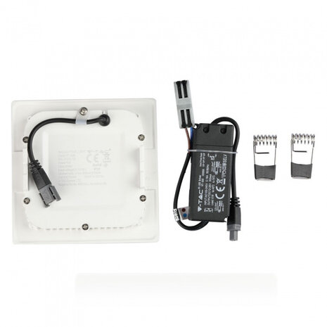 inbouwpaneel VT-606SQ led 12 x 12 cm 6W 3000K 420lm wit