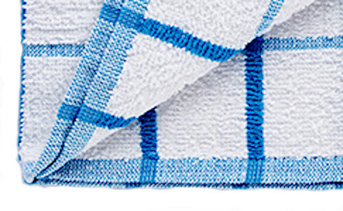 microvezeldoek 50 x 50 cm  wit/blauw