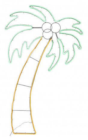 neonlamp Palmboom 100 x 60 cm IP44 geel/groen