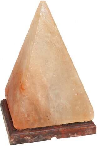 zoutlamp 14 x 17 cm zoutkristal/hout roze