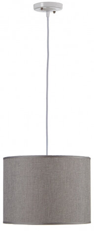 hanglamp E27 60W 30 x 22 cm textiel lichtgrijs