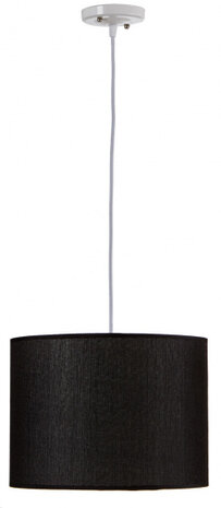 hanglamp E27 60W 30 x 22 cm textiel zwart