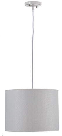 hanglamp E27 60W 30 x 22 cm textiel wit
