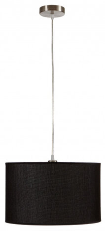 hanglamp E14 60W 35 x 20,5 cm textiel zwart