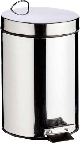 pedaalemmer 7 liter 26 x 32-51 cm RVS zilver/zwart