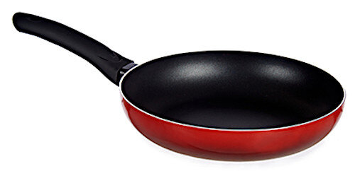 koekenpan Modena 24 cm aluminium zwart/rood