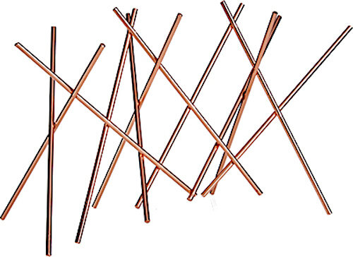 serviesrek 17 x 39,5 x 25 cm staal ros&eacute;goud&nbsp;