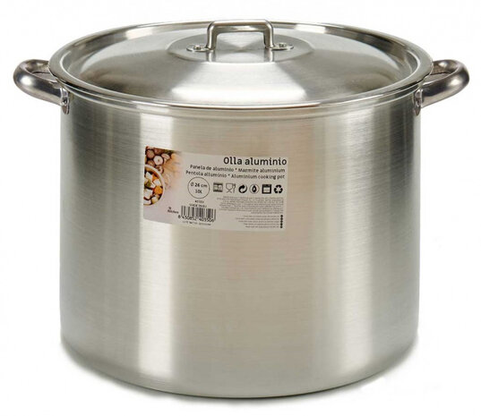 kookpan 10 liter 35,5 x 28 x 26 cm aluminium zilver