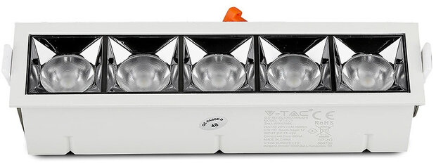 plafondspots VT-2-21 led 20W 20,7 cm 2700K 12&deg; 1600lm wit