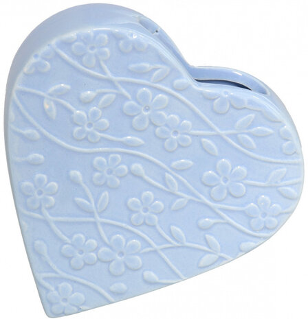 luchtbevochtiger Heart 13 cm keramiek blauw 2-delig