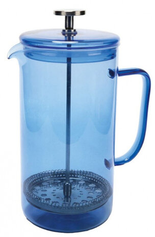 cafeti&egrave;re 1 liter 15,5 x 9,5 x 21 cm glas blauw