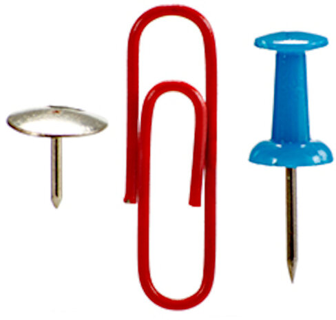 paperclips en punaises 14 x 9 cm staal 230 stuks