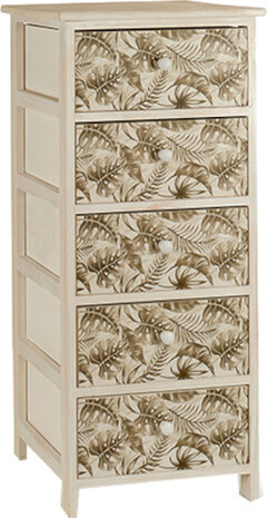 ladekast 29 x 40 x 90 cm hout lichtnaturel/bruin