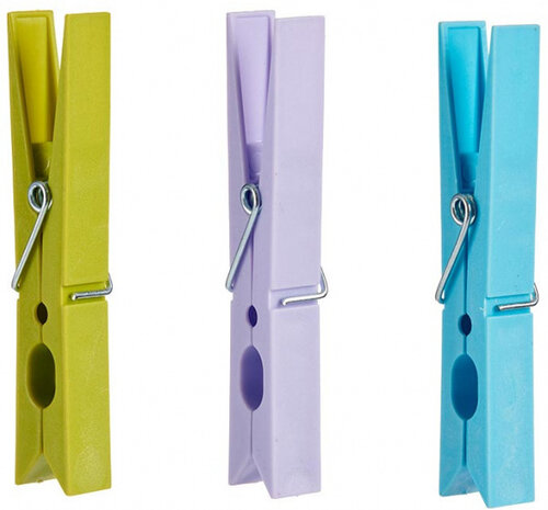 wasknijpers 9,5 x 1 x 2 cm groen/blauw/lila 16 stuks